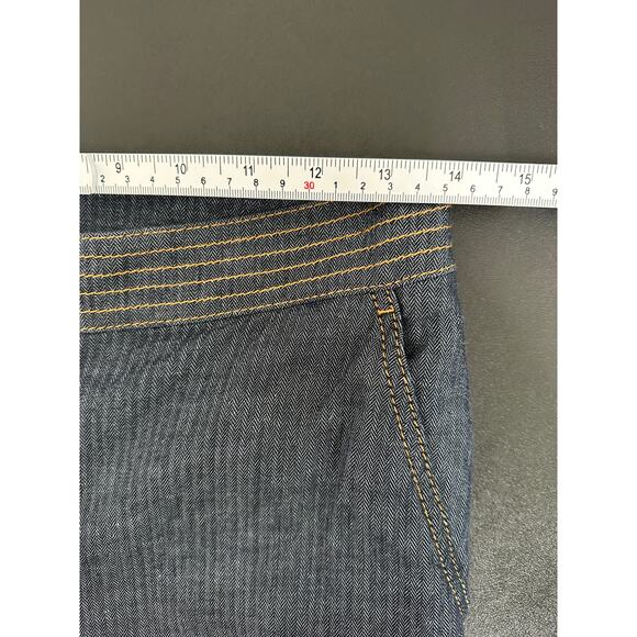 Brooks Brothers Linen Blend Blue Denim Wide Leg Crop Pants Women's Size 6 - Picture 8 of 11